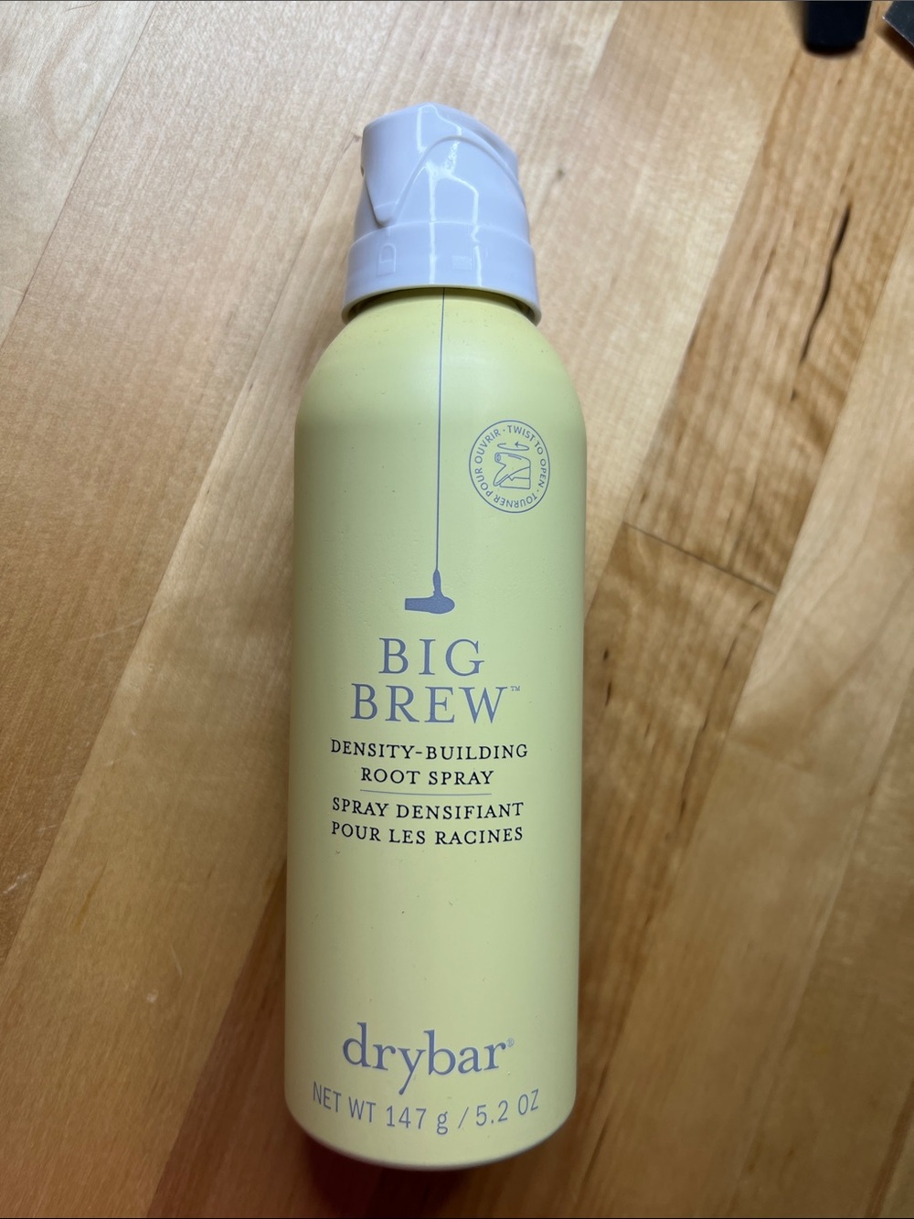 Drybar Big Brew Root Spray in Pale Yellow with White Cap
